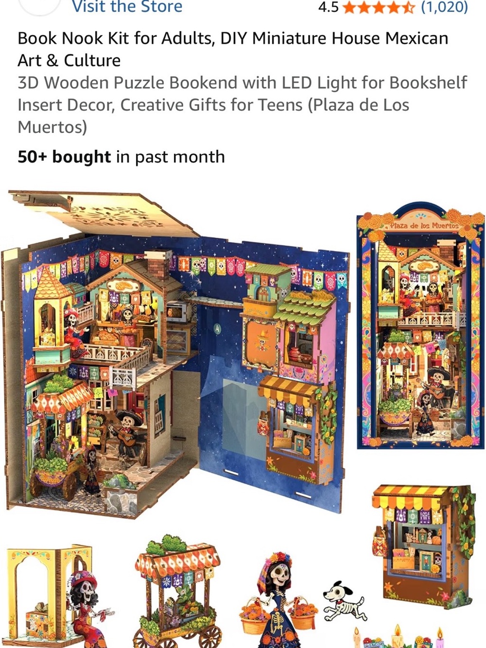 Plaza de los Muertos DIY Miniature Book Nook Kit - Multicolor